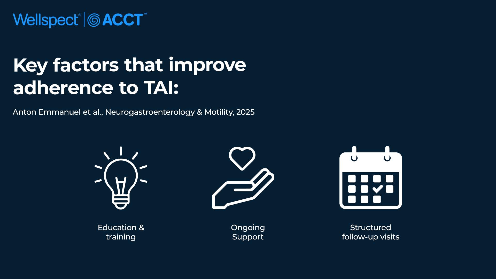 key factors that improve adherence to TAI